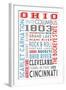 Ohio - Typography-Lantern Press-Framed Art Print