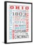 Ohio - Typography-Lantern Press-Framed Art Print