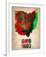 Ohio Watercolor Map-NaxArt-Framed Art Print