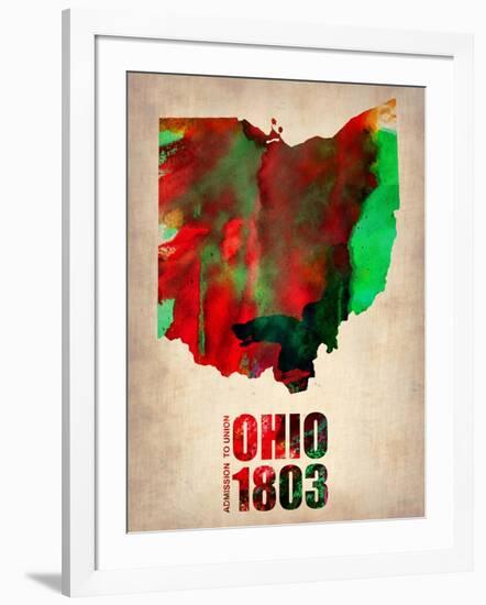 Ohio Watercolor Map-NaxArt-Framed Art Print