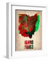 Ohio Watercolor Map-NaxArt-Framed Art Print