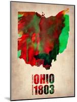 Ohio Watercolor Map-NaxArt-Mounted Art Print