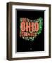 Ohio Word Cloud 1-NaxArt-Framed Art Print