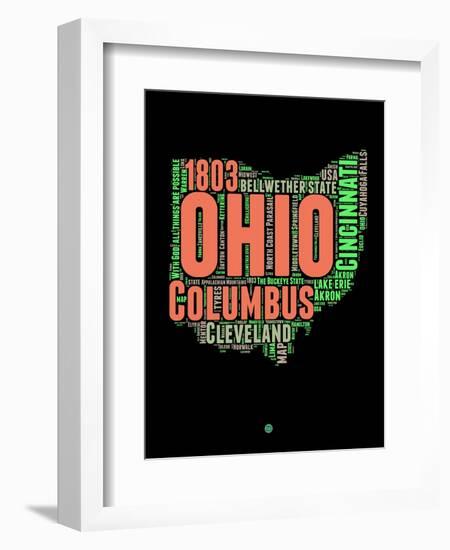 Ohio Word Cloud 1-NaxArt-Framed Art Print