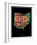 Ohio Word Cloud 1-NaxArt-Framed Art Print