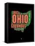 Ohio Word Cloud 1-NaxArt-Framed Stretched Canvas