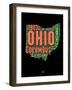 Ohio Word Cloud 1-NaxArt-Framed Art Print