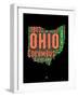 Ohio Word Cloud 1-NaxArt-Framed Art Print