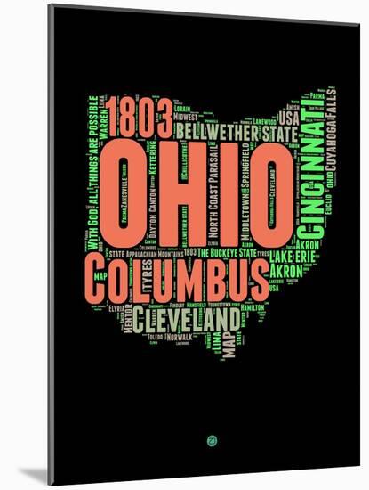 Ohio Word Cloud 1-NaxArt-Mounted Art Print