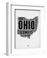 Ohio Word Cloud 2-NaxArt-Framed Art Print