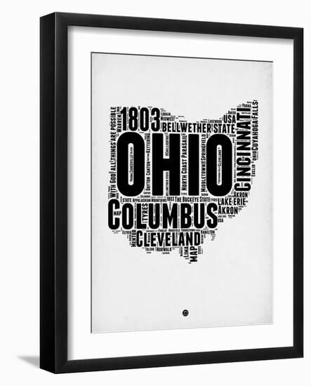 Ohio Word Cloud 2-NaxArt-Framed Art Print