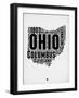 Ohio Word Cloud 2-NaxArt-Framed Art Print
