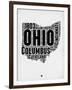 Ohio Word Cloud 2-NaxArt-Framed Art Print