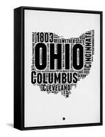 Ohio Word Cloud 2-NaxArt-Framed Stretched Canvas