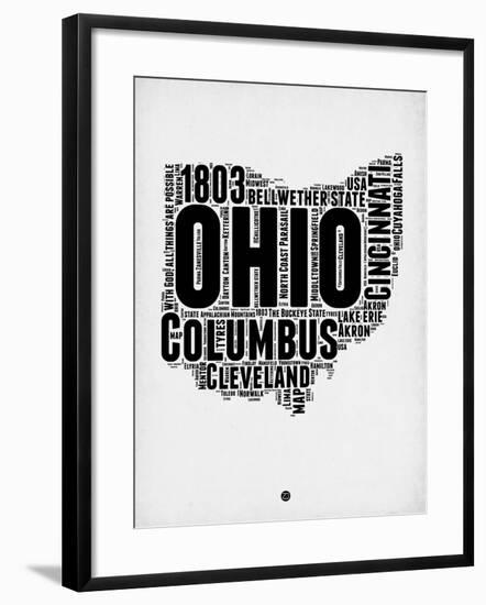 Ohio Word Cloud 2-NaxArt-Framed Art Print