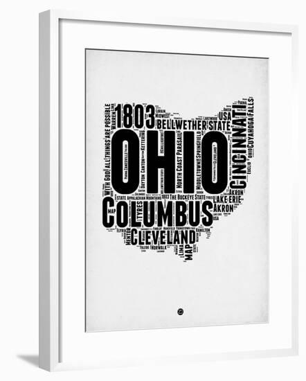 Ohio Word Cloud 2-NaxArt-Framed Art Print