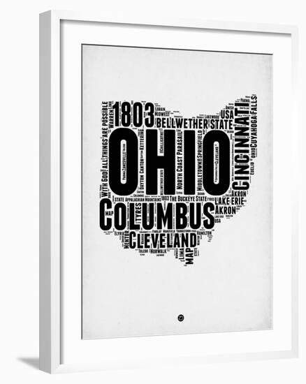 Ohio Word Cloud 2-NaxArt-Framed Art Print