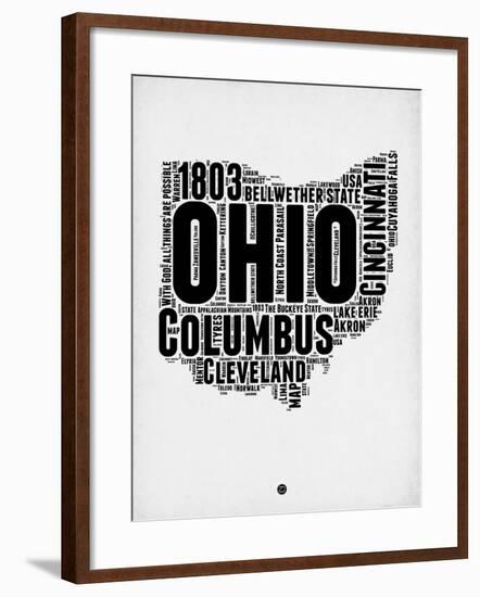 Ohio Word Cloud 2-NaxArt-Framed Art Print