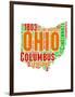 Ohio Word Cloud Map-NaxArt-Framed Art Print