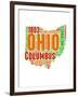 Ohio Word Cloud Map-NaxArt-Framed Art Print