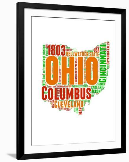 Ohio Word Cloud Map-NaxArt-Framed Art Print