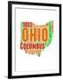 Ohio Word Cloud Map-NaxArt-Framed Art Print