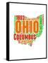 Ohio Word Cloud Map-NaxArt-Framed Stretched Canvas