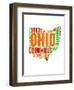 Ohio Word Cloud Map-NaxArt-Framed Art Print