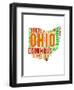 Ohio Word Cloud Map-NaxArt-Framed Art Print