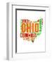 Ohio Word Cloud Map-NaxArt-Framed Art Print