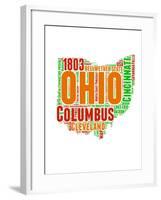 Ohio Word Cloud Map-NaxArt-Framed Art Print