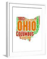 Ohio Word Cloud Map-NaxArt-Framed Art Print