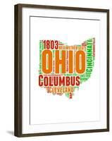 Ohio Word Cloud Map-NaxArt-Framed Art Print