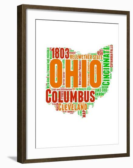 Ohio Word Cloud Map-NaxArt-Framed Art Print