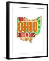 Ohio Word Cloud Map-NaxArt-Framed Art Print