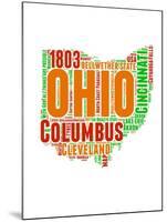 Ohio Word Cloud Map-NaxArt-Mounted Art Print