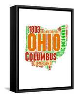 Ohio Word Cloud Map-NaxArt-Framed Stretched Canvas