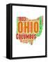 Ohio Word Cloud Map-NaxArt-Framed Stretched Canvas