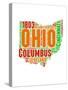 Ohio Word Cloud Map-NaxArt-Stretched Canvas