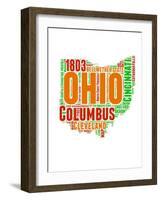 Ohio Word Cloud Map-NaxArt-Framed Art Print