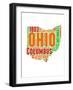 Ohio Word Cloud Map-NaxArt-Framed Art Print