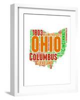 Ohio Word Cloud Map-NaxArt-Framed Art Print