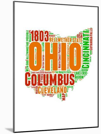 Ohio Word Cloud Map-NaxArt-Mounted Art Print