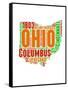 Ohio Word Cloud Map-NaxArt-Framed Stretched Canvas