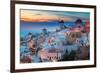 Oia at night Santorini Greece-null-Framed Premium Giclee Print