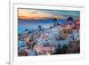 Oia at night Santorini Greece-null-Framed Premium Giclee Print