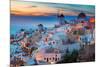 Oia at night Santorini Greece-null-Mounted Premium Giclee Print