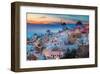 Oia at night Santorini Greece-null-Framed Art Print