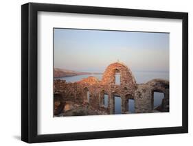 Oia Castle at Sunrise - Santorini Island Greece-Netfalls-Framed Photographic Print