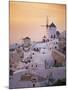 Oia (Ia) Village and Windmill, Santorini, Cyclades, Greek Islands, Greece, Europe-null-Mounted Photographic Print